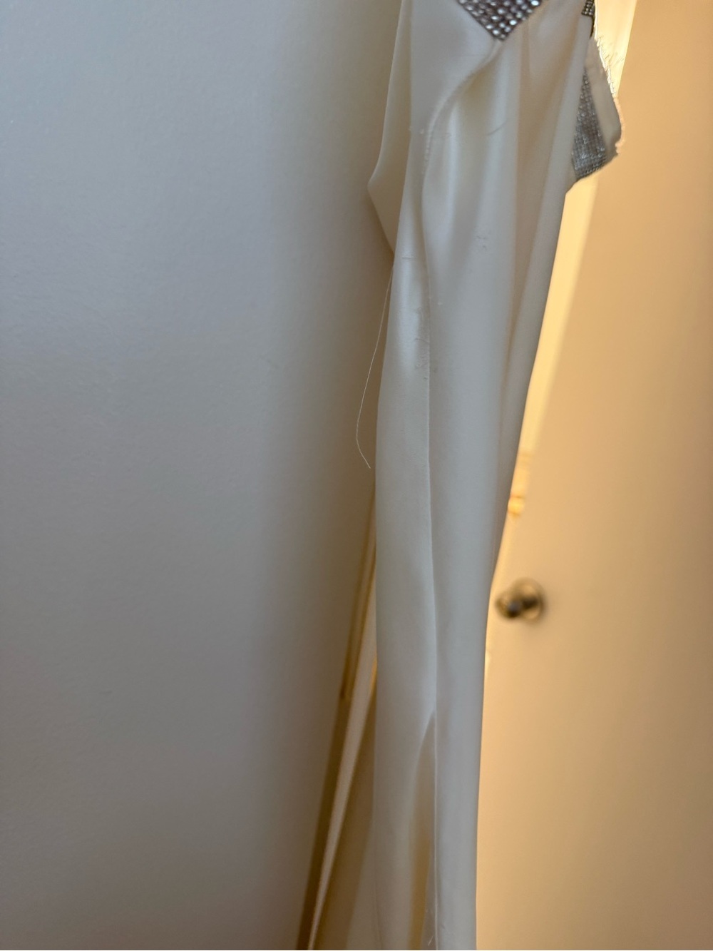 Zara white satin diamond mini dress size small - Picture 5 of 5